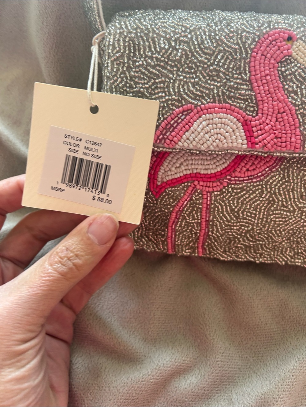 NWT SOL and MER flamingo 🦩 beaded handbag! - Picture 9 of 16